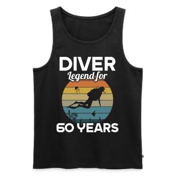 This diver legend is 60 years 60 birthday - Men's Premium Organic Tank Top - black - Front - AI Model Male 178 light (178cm)