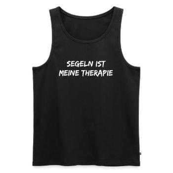 Segeln - Segeln ist meine Therapie - Männer Premium Bio Tank Top - Schwarz - Vorne - Michal (187cm)