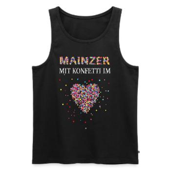 Mainzer Konfetti im Herz Karneval Fasnacht Mainz - Männer Premium Bio Tank Top - Schwarz - Vorne - AI Model Male 178 light (178cm)