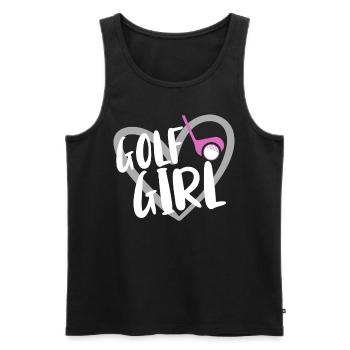 Golf Spieler Spruch Geschenkidee - Männer Premium Bio Tank Top - Schwarz - Vorne - Michal (187cm)