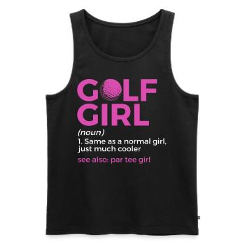 Golf Spieler Spruch Geschenkidee - Männer Premium Bio Tank Top - Schwarz - Vorne - Michal (187cm)