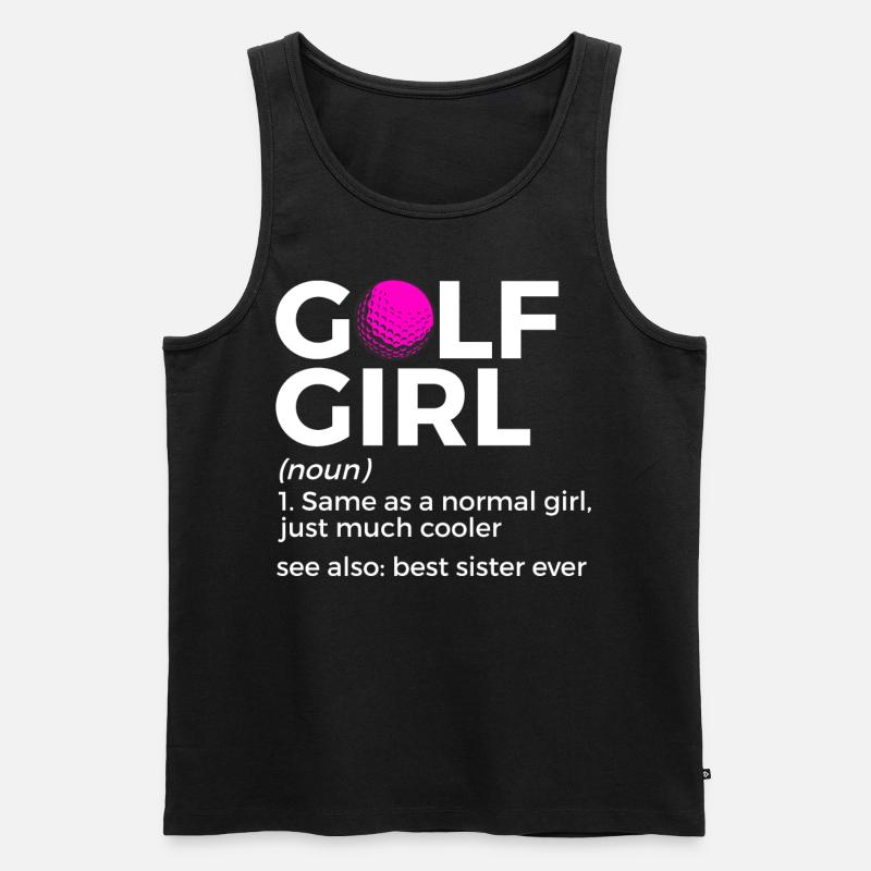 Golf Spieler Spruch Geschenkidee - Männer Premium Bio Tank Top - Schwarz