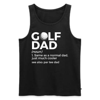 Joueur de golf disant idée cadeau - Débardeur bio Premium Homme - noir - Devant - Michal (187cm)