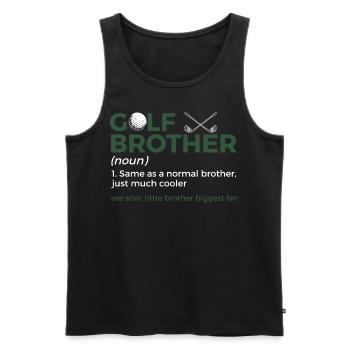 Joueur de golf disant idée cadeau - Débardeur bio Premium Homme - noir - Devant - Michal (187cm)