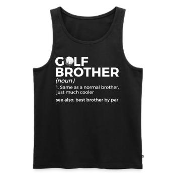 Golf Spieler Spruch Geschenkidee - Männer Premium Bio Tank Top - Schwarz - Vorne - Michal (187cm)