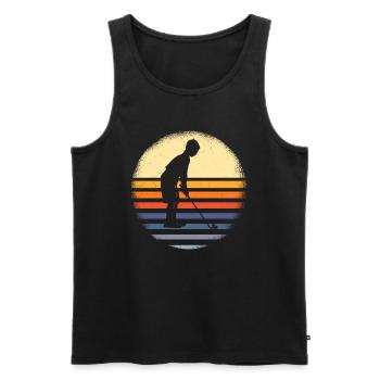 Joueur de golf disant idée cadeau - Débardeur bio Premium Homme - noir - Devant - Michal (187cm)