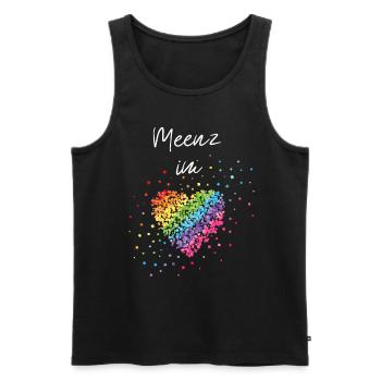 Meenz im Herz Karneval Fasching LGBTQ Regenbogen - Männer Premium Bio Tank Top - Schwarz - Vorne - AI Model Male 178 light (178cm)