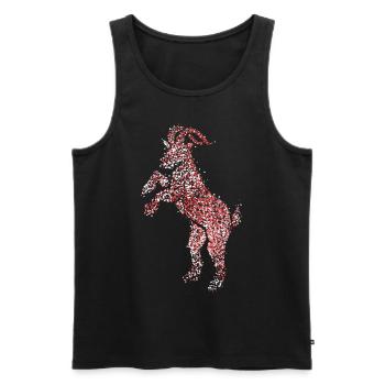 Geißbock Rot Weiß Rut un Wiess Kölle Köln Fasching - Men's Premium Organic Tank Top - black - Front - AI Model Male 178 light (178cm)