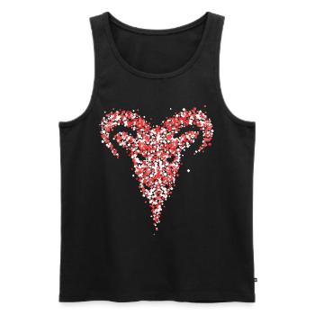Geißbock Köln Kölner Rot Weiß Karneval Konfetti - Männer Premium Bio Tank Top - Schwarz - Vorne - Michal (187cm)