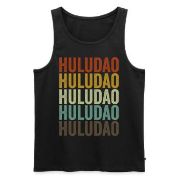 Huludao Chine Rétro Vintage - Débardeur bio Premium Homme - noir - Devant - Michal (187cm)