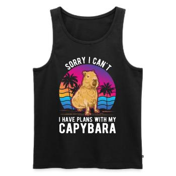 Capybara Cadeau Capybara - Débardeur bio Premium Homme - noir - Devant - Michal (187cm)