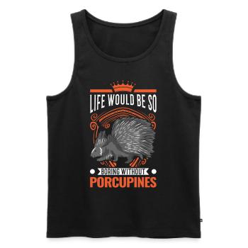 Porc-épic Cadeau Porc-épic - Débardeur bio Premium Homme - noir - Devant - Michal (187cm)
