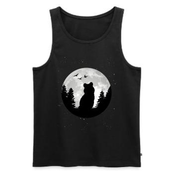 Quokka Moon Kangourou à queue courte - Débardeur bio Premium Homme - noir - Devant - Michal (187cm)