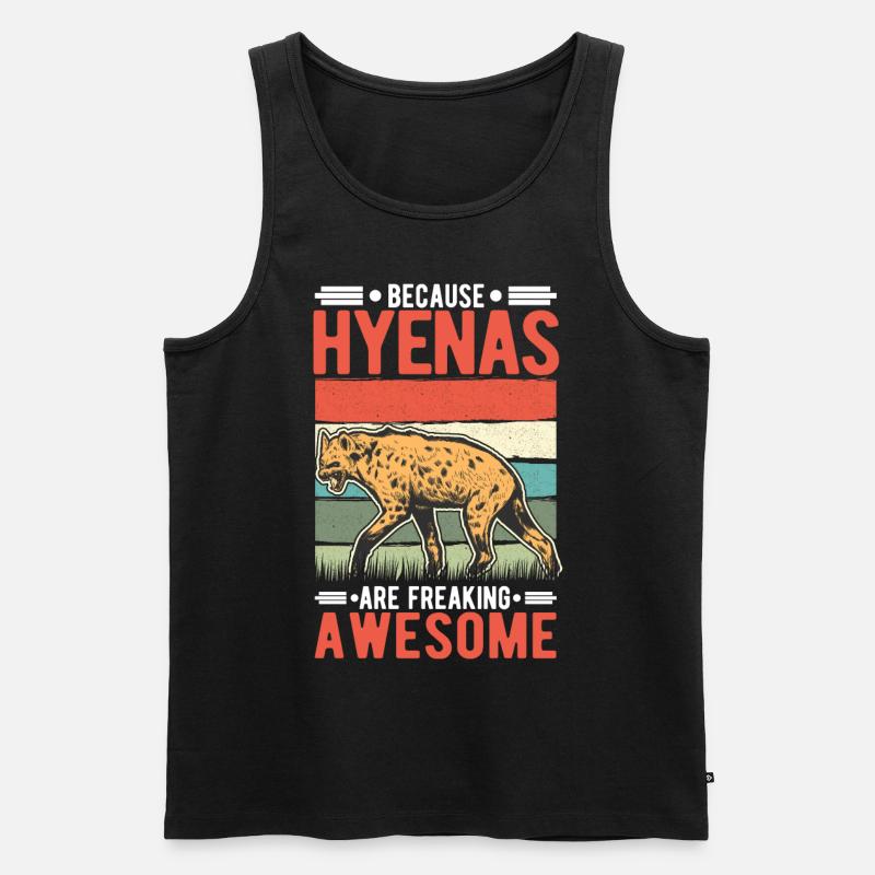 Hyäne Geschenk Erdwolf Hyena - Männer Premium Bio Tank Top - Schwarz