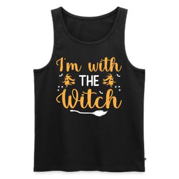 Halloween Costume - I'm With The Witch - Männer Premium Bio Tank Top - Schwarz - Vorne - AI Model Male 178 light (178cm)