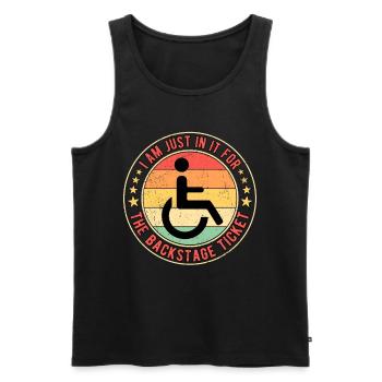 Rollifahrer Rollstuhlfahrer Backstage Ticket - Männer Premium Bio Tank Top - Schwarz - Vorne - AI Model Male 178 light (178cm)