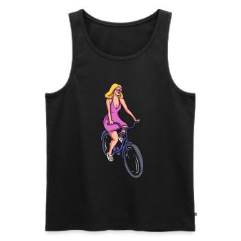 Cyclisme féminin - Débardeur bio Premium Homme - noir - Devant - Michal (187cm)
