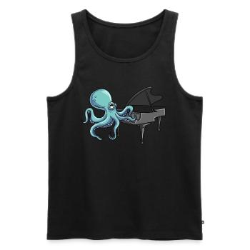 Octopus Piano Pianiste - Débardeur bio Premium Homme - noir - Devant - Michal (187cm)