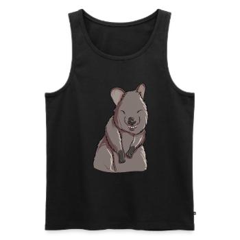 Quokka - Männer Premium Bio Tank Top - Schwarz - Vorne - AI Model Male 178 light (178cm)