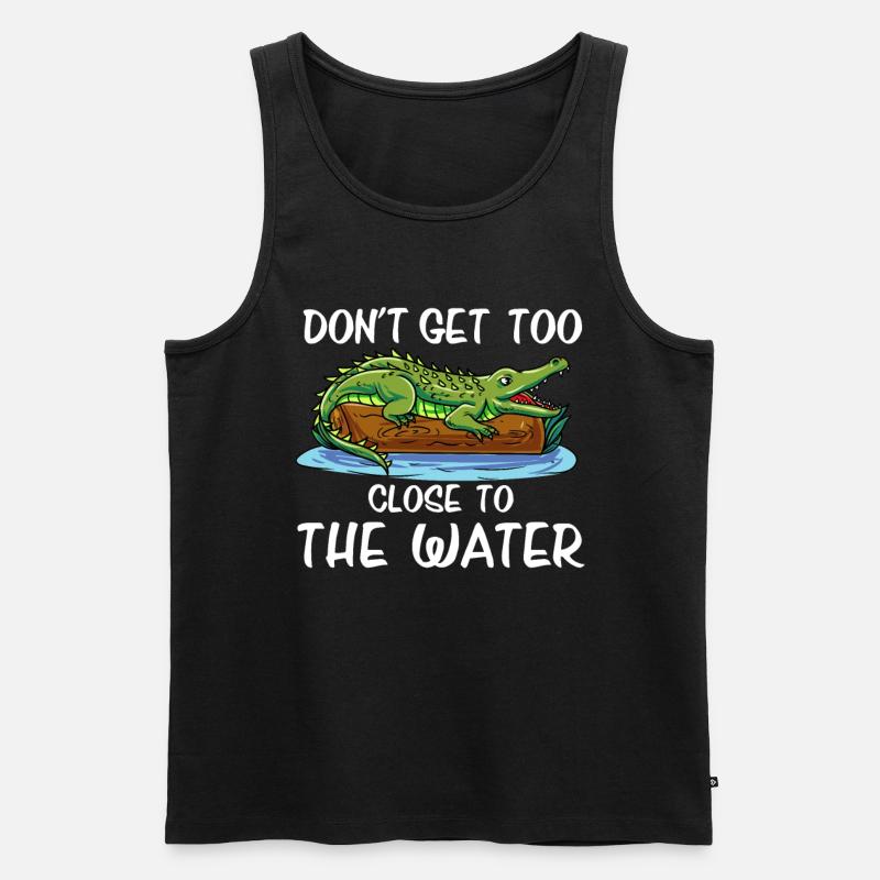 Sonnenbadendes Krokodil - Männer Premium Bio Tank Top - Schwarz