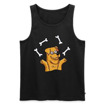 Hund jonglieren - Männer Premium Bio Tank Top - Schwarz - Vorne - AI Model Male 178 light (178cm)