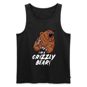Bear - Men's Premium Organic Tank Top - black - Front - Michal (187cm)