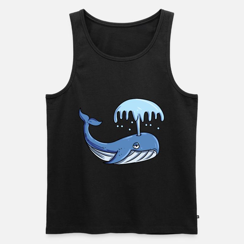 Blauwal - Männer Premium Bio Tank Top - Schwarz