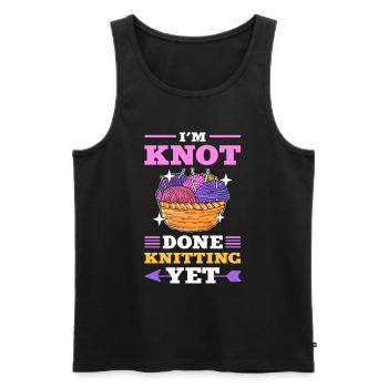 I’m Knot Done With Knitting Yet Knitter Knit - Men's Premium Organic Tank Top - black - Front - AI Model Male 178 light (178cm)