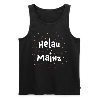 Helau Mainz Karneval Fasnacht 5. Jahreszeit - Männer Premium Bio Tank Top - Schwarz - Vorne - AI Model Male 178 light (178cm)