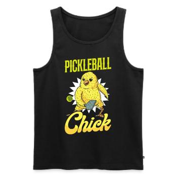 Pickleball Cute Chicken Girl - Männer Premium Bio Tank Top - Schwarz - Vorne - Michal (187cm)
