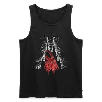 Cathédrale de Cologne Cologne Rouge Blanc Kölle Carnaval Carnaval - Débardeur bio Premium Homme - noir - Devant - Michal (187cm)
