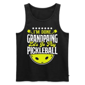 Pickleball Grandpa I'm Done - Men's Premium Organic Tank Top - black - Front - Michal (187cm)