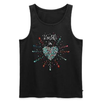 Konfetti im Herzen Karneval Fasching Konfetti - Männer Premium Bio Tank Top - Schwarz - Vorne - Michal (187cm)