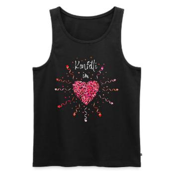 Konfetti im Herzen Karneval Fasching Viva Colonia - Männer Premium Bio Tank Top - Schwarz - Vorne - Michal (187cm)