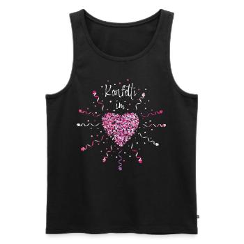 Konfetti im Herzen Karneval Weiberfasnacht Kölsch - Männer Premium Bio Tank Top - Schwarz - Vorne - Michal (187cm)