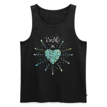 Konfetti im Herzen Karneval Fasching Jeck Narr - Männer Premium Bio Tank Top - Schwarz - Vorne - Michal (187cm)
