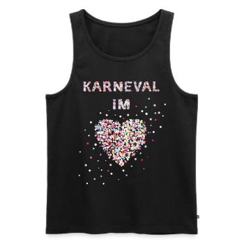 Karneval im Herzen Fastelovend Weiberfasnacht Narr - Männer Premium Bio Tank Top - Schwarz - Vorne - AI Model Male 178 light (178cm)