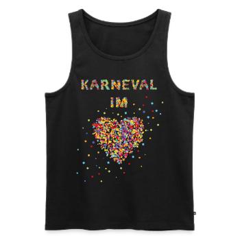 Karneval im Herzen Fastelovend Konfetti Jeck - Männer Premium Bio Tank Top - Schwarz - Vorne - AI Model Male 178 light (178cm)