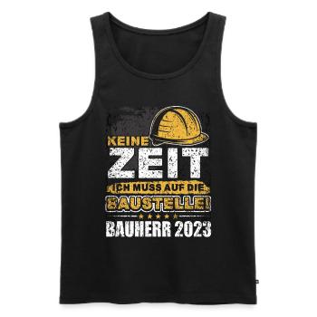 Bauherren geschenk - Bauherr 2023 - Männer Premium Bio Tank Top - Schwarz - Vorne - AI Model Male 178 light (178cm)