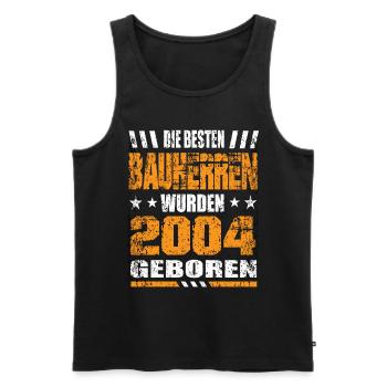 Bauherr Geburtstag Die Besten Bauherren wurden2004 - Männer Premium Bio Tank Top - Schwarz - Vorne - Michal (187cm)