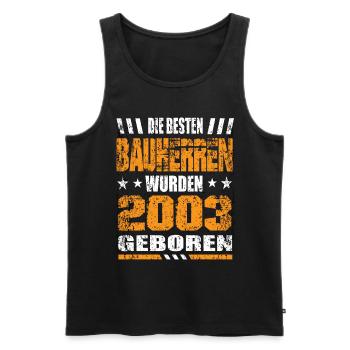 Bauherr Geburtstag Die Besten Bauherren wurden - Männer Premium Bio Tank Top - Schwarz - Vorne - Michal (187cm)