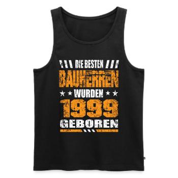 Bauherr Geburtstag Die Besten Bauherren wurden - Männer Premium Bio Tank Top - Schwarz - Vorne - Michal (187cm)