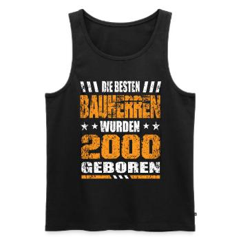 Bauherr Geburtstag Die Besten Bauherren wurden - Männer Premium Bio Tank Top - Schwarz - Vorne - Michal (187cm)