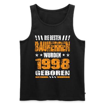 Bauherr Geburtstag Die Besten Bauherren wurden - Männer Premium Bio Tank Top - Schwarz - Vorne - Michal (187cm)