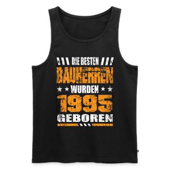 Bauherr Geburtstag Die Besten Bauherren wurden - Männer Premium Bio Tank Top - Schwarz - Vorne - Michal (187cm)