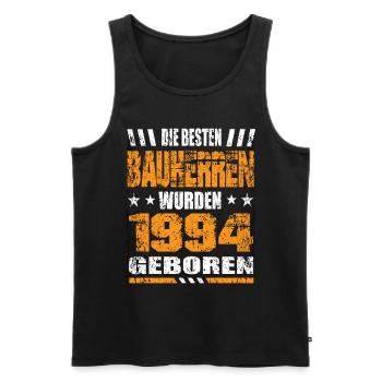 Bauherr Geburtstag Die Besten Bauherren wurden - Männer Premium Bio Tank Top - Schwarz - Vorne - Michal (187cm)