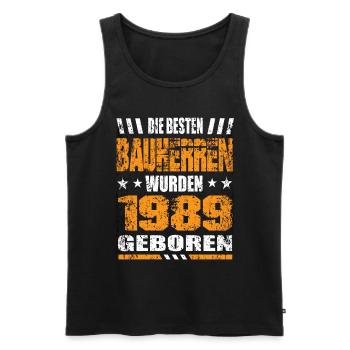 Bauherr Geburtstag Die Besten Bauherren wurden - Männer Premium Bio Tank Top - Schwarz - Vorne - Michal (187cm)