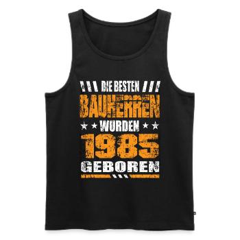 Bauherr Geburtstag Die Besten Bauherren wurden - Männer Premium Bio Tank Top - Schwarz - Vorne - Michal (187cm)