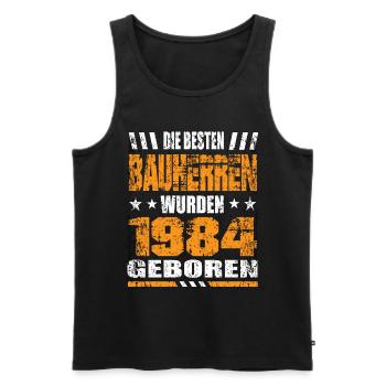 Bauherr Geburtstag Die Besten Bauherren wurden - Männer Premium Bio Tank Top - Schwarz - Vorne - Michal (187cm)