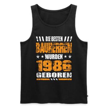 Bauherr Geburtstag Die Besten Bauherren wurden - Männer Premium Bio Tank Top - Schwarz - Vorne - Michal (187cm)